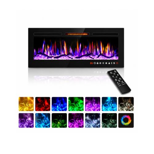 Image of 36 inch Electric Fireplace Recessed /Wall Mounted /Freestanding, 196 Color Combos