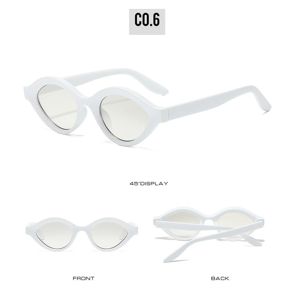 Retro małe kocie oko galaretki kolorowe okulary przeciwsłoneczne moda gradientowe UV400 mężczyźni punkowe owalne okulary przeciwsłoneczne