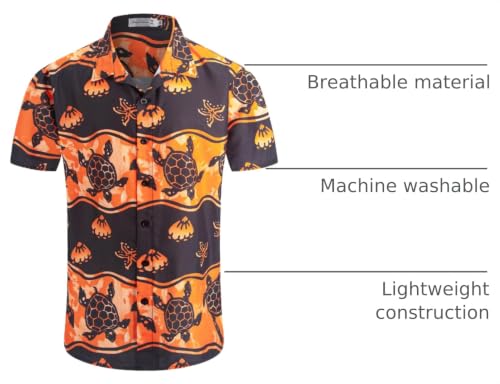 Image of Yoimira Hawaiian Shirts for Men, Print Mens Casual Short Sleeve Button Down Shirts Floral Aloha Beach Shirt