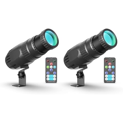 2PC 10W RGBW 4 in 1 Mini Pinspot Light Remote Control Spotlight Super Bright Beam Pin Spot Light Disco Ball Light Jump Gradual Breathe Modes for Disco Party Bar Club Show Wedding Children's Theater Cover