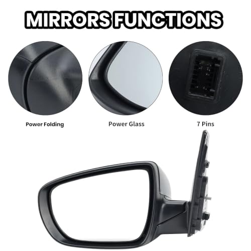 Rétroviseur latéral pour Kia Carens 2013-2018 noir chauffant 7 broches - 5