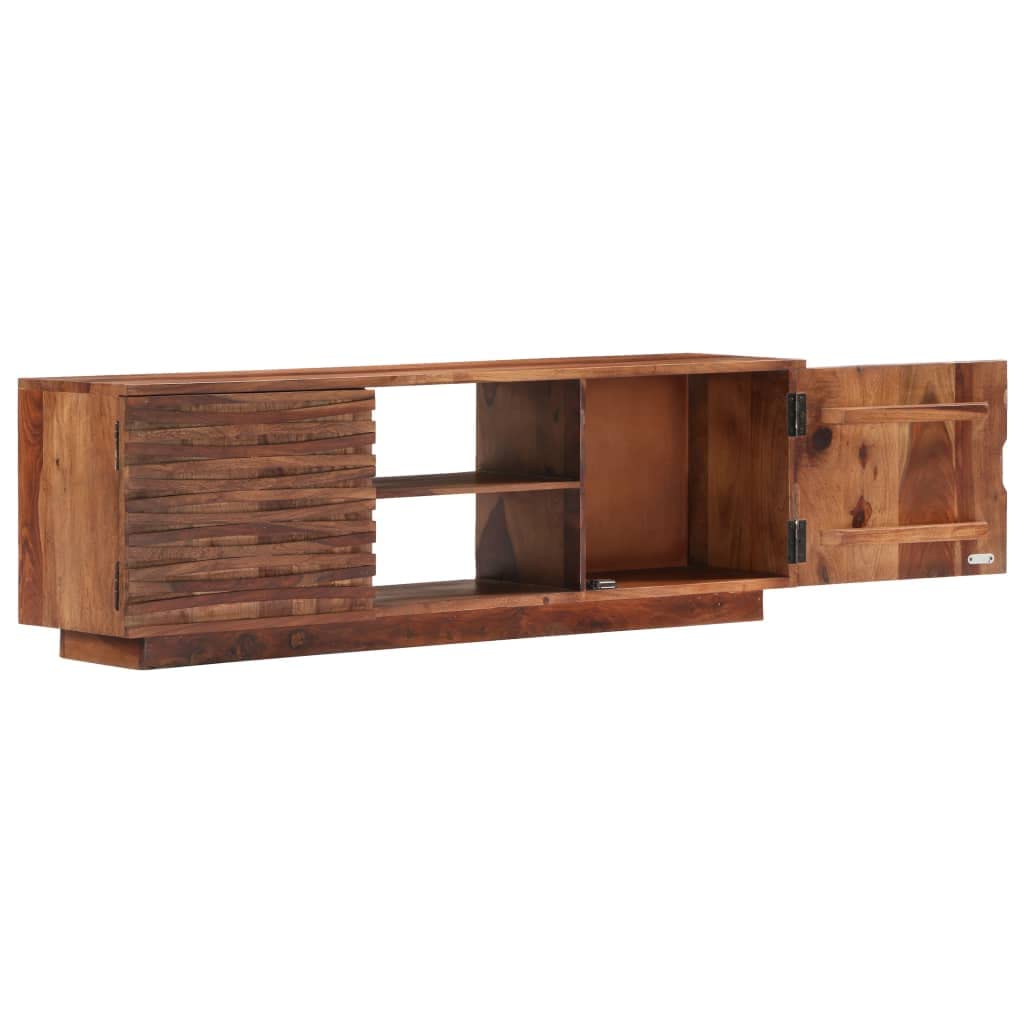 Meuble TV en bois massif d'acacia 120 x 30 x 40 cm