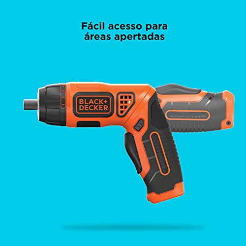 Black Decker Parafusadeira à Bateria, Encaixe de 6,35mm, Acompanha 10 Acessórios, Modelo BDCS36F, 3,