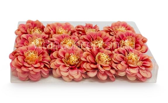 Image of WRAP Concepts Artificial Dahlia Flower Head for Home Decoration and Craft (Blush with hitns of Pink)