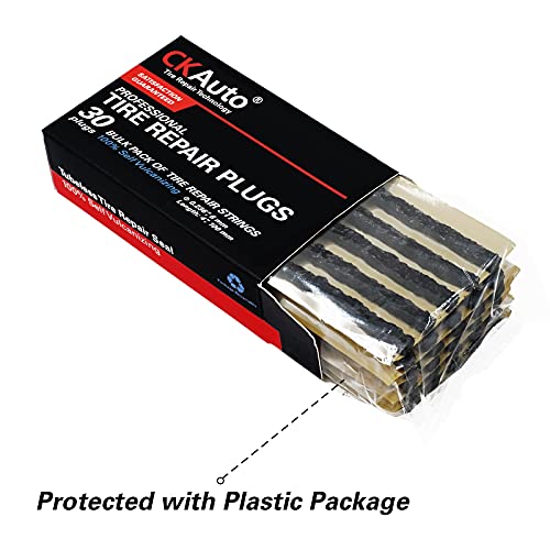 CKAuto 30pcs 4" Black Tire Repair Strings, Automotive Tool Tire Repair Plugs for Tubeless Off-Road Tires Car, Bike, ATV, UTV, Wheelbarrow, Mower - Image 4