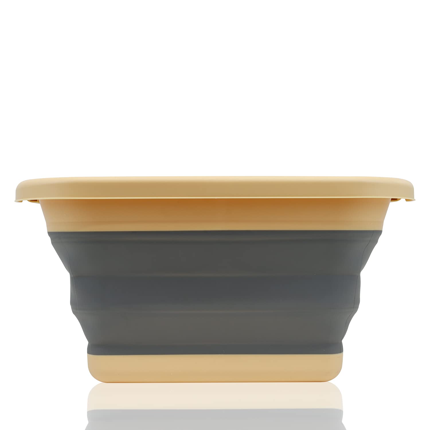 Leisurewize Grey - Portable Folding Collapsible Bowl, Camping Washing Bucket, Travel Bowl - Lightweight, Durable Silicone