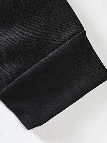 Floerns Men's Graphic Print Long Sleeve Drawstring Hoodie Pullover Sweatshirt Black Floral L #TOP4