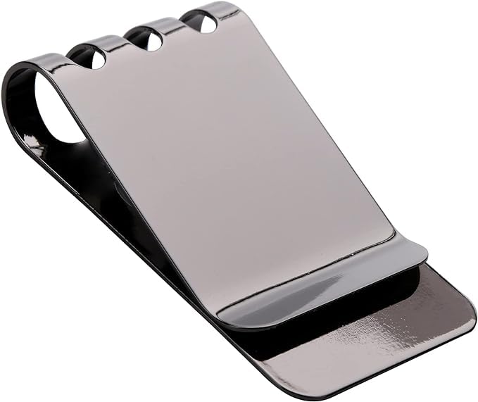 Money clip Spring steel cash clip Large capacity minimalist front pocket wallet (Gunmetal)