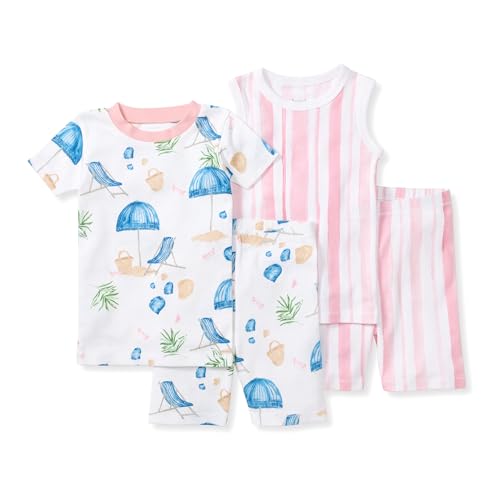 Image of Burt's Bees Baby Baby Girls' Pajamas, Short Sleeve Tee and Shorts 2-piece Pj Set, 100% Organic Cotton
