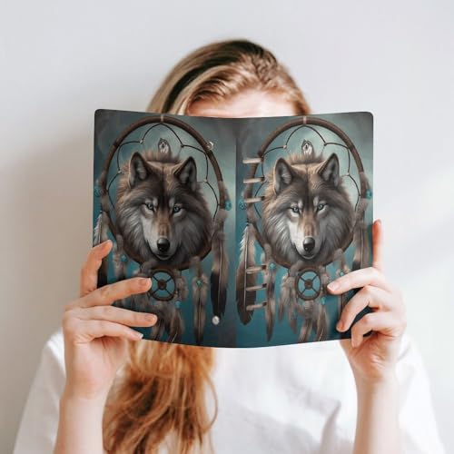 Carnet de notes A5 à anneaux planificateur rechargeable journal loup 3D - 6