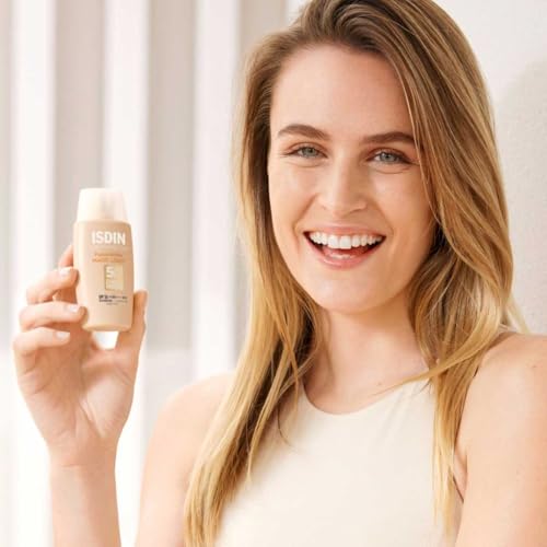 Image of ISDIN Fotoprotector Fusion Water Magic Color SPF 50 PA++++ - Ultralight Tinted Facial Sunscreen - Water-Based, Fast-Absorbing, Oil-Control Formula with Hyaluronic Acid & Vitamin E - 50ml