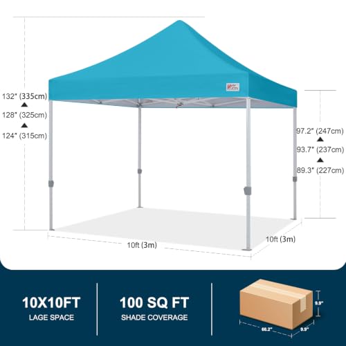 Image of MASTERCANOPY 10x10 Heavy Duty Pop Up Canopy Tent with Roller Bag,Sky Blue