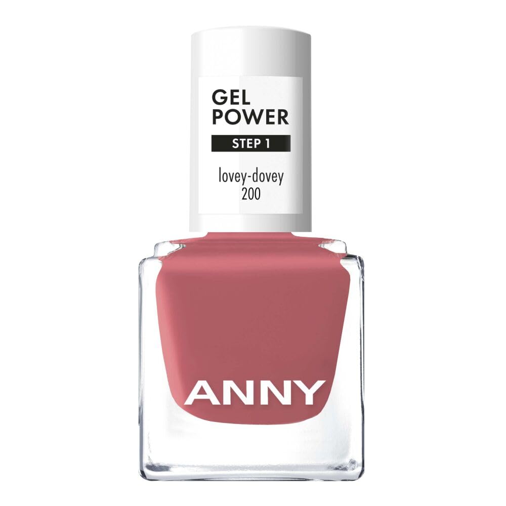 ANNY Gel Power Nail Polish – Gel-Farb-Nagellack ohne UV-Lampe, brillanter Glanz & bis zu 12 Tage Halt, splitter- & kratzresistent, Farbe: Lovey-Dovey - Warmtoniges Rosenrot – 8 ml