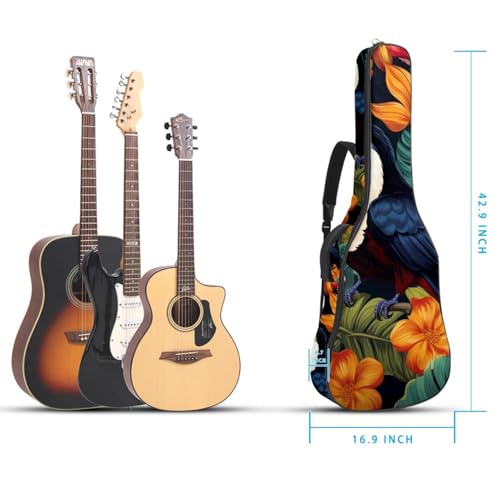 Sac pour guitare acoustique 101,6 cm imperméable à plusieurs poches imprimé