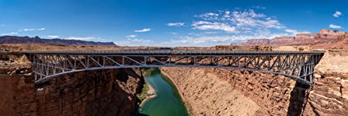 Navajo Bridge Spanning The Colorado River - Fine Art Photo/Photograph/Picture - Landscape - A O Tucker Artwork - 12 x 36 Panoramic Unmatted Print Wall Art - Ready to Mat/Frame Home & Office Decor