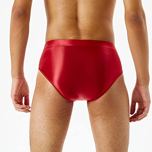 Men's Seamless Stretch Silk Briefs Solid Color Moisture-Wicking Underwear Soft Comfort Breathable Underpants3