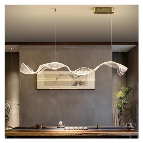 Lustre LED ondulé 120cm anti-éblouissement à intensité variable pour table - 4