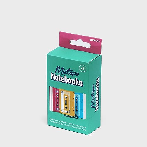 Suck UK Cuaderno de Música - Cuadernos con Diseño de Cinta Cassette - Set de 3 Mini Cuadernos Multicolor Retro miniatura 4