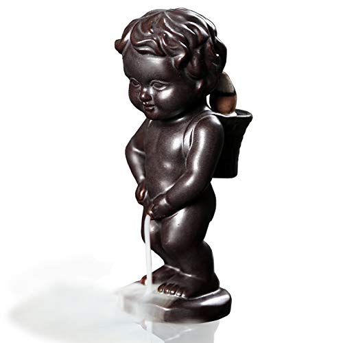 Manneken PIS - Queimador de incenso de refluxo de cascata, 10 cones, estátua decorativa para casa e jardim