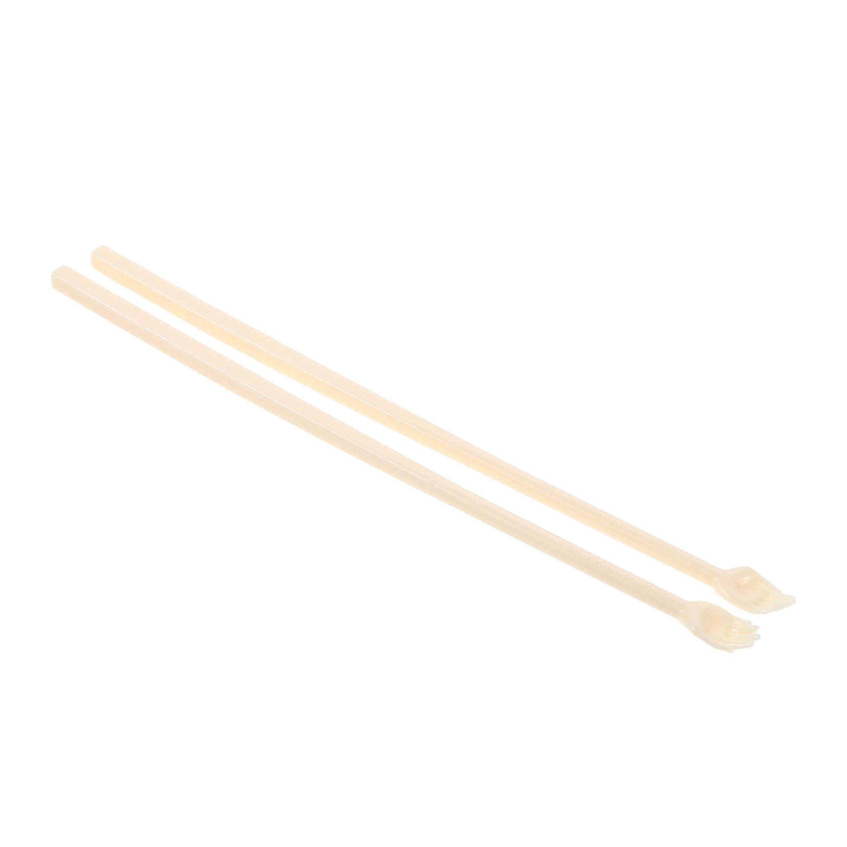 ABOOFAN 40 Paia Funghe Divertenti Bacchette Riutilizzabili Bacchette per Noodles Riutilizzabili Beige Plastica per Alimenti