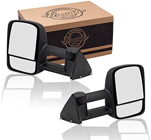 Brock Replacement Driver and Passenger Set Manual Telescopic Tow Performance Mirrors Compatible with C/K Pickup Truck Suburban Tahoe Yukon Blazer