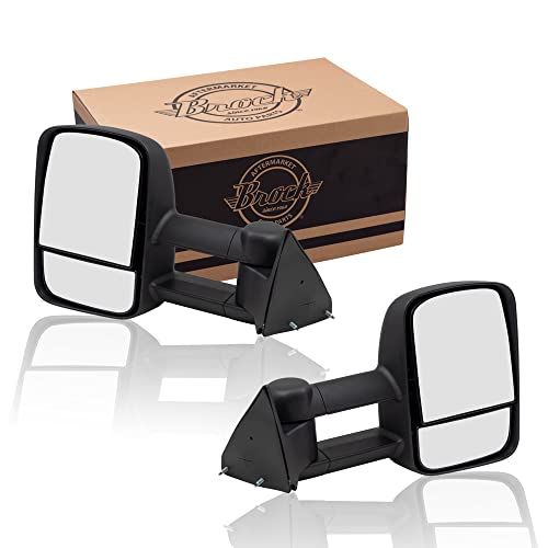 Brock Replacement Driver And Passenger Set Manual Telescopic Tow Performance Mirrors Compatible With C/K Pickup Truck Suburban Tahoe Yukon Blazer #TOP3