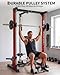 Garvee Smith Machine, 1000LBS Multi-Functional Smith Machine Home Gym, Squat Rack with LAT-Pull Down System, Power Rack with Barbell Bar, Power Cage with Attachments Full Body Training, Black/Red