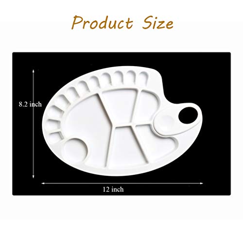 Non-Stick Paint Palette 2 PCS Artist Paint Mixing Tray Palette Oval Shaped Easy Clean Art Palette 17 Wells