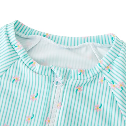 Girls Rash Guard Shirts Long Sleeve Swimsuits One Piece Ruffle Bathing Suit Sun Protection Swimwear with Zipper3