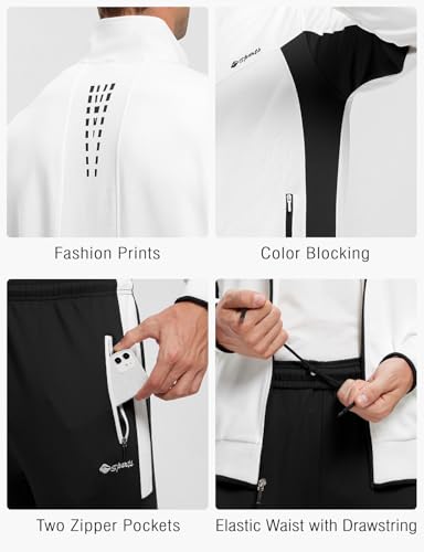 Image of Rdruko Men's Athletic Casual Tracksuit 2 Piece Full Zip Jacket Sweatsuit Outfit Jogger Fleece Set
