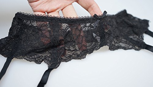 Tvrtyle Black Lace Sexy Women Metal Clips Garter Belts For Stockings,Black, Small #TOP6