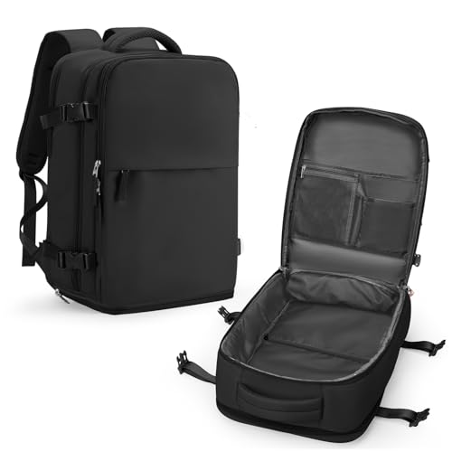 coowoz Mochila feminina masculina de viagem aprovada por companhias aéreas para laptop mochila esportiva, B - preto - grande - l, Large-L