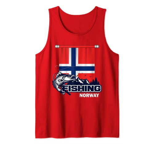 Flag of Norway - Fishing in Norway - Norway Fishing Tank Top
