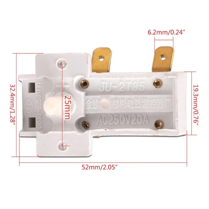 JU-2T85 D0AB Thermostat de chauffage électrique 250V20A Contrôle précis de la température ambiante Portable