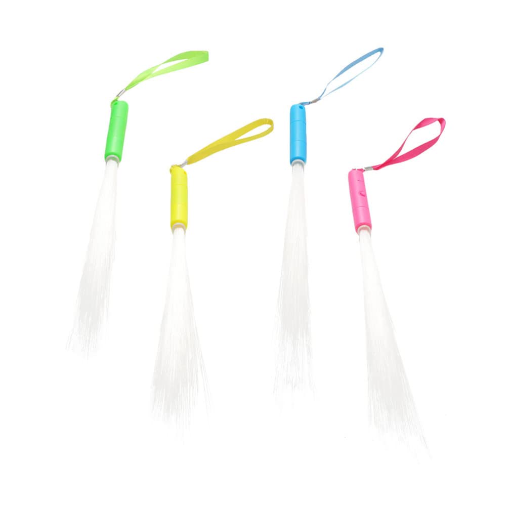 4pcs Led Glow Sticks Fiber Optic Wands for Parties Concerts Events Fun Cheering Props Safe Design