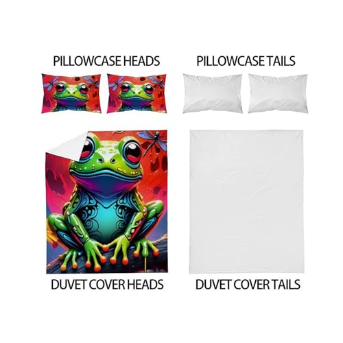 Housse de couette double imprimé 3D microfibre animaux enfants - 4