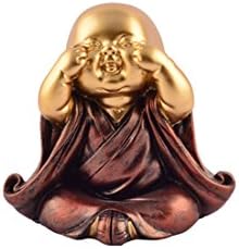 Ethnic Karigari Car Dashboard Interiors Decorations Accessories Feng Shui Lucky Cute Laughing Buddha Baby Statue for Good Luck Wealth Money and Happiness Handicrafts 3.5"