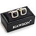 HAWSON Cufflinks for men, Gold Diamond Crystal Cufflinks for Groom Husband Personalized Gifts, Mens Formal Wedding Business Cufflinks, Luxurious Gorgeous Cuff links French Shirt Accessories