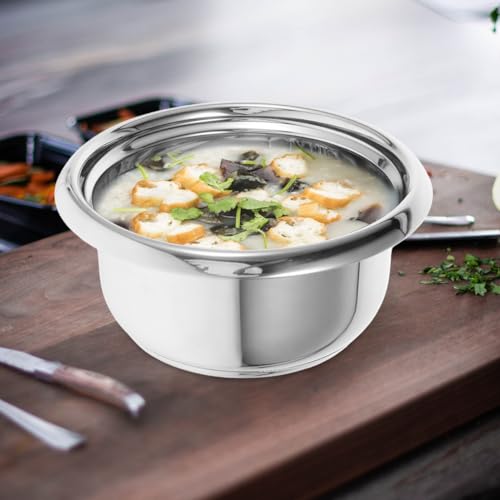 Pentola di ricambio per riso in acciaio inossidabile, rivestimento antiaderente da 1,8 l, per cuocere a vapore porridge e pasti sani, ciotola durevole per uso quotidiano in famiglia