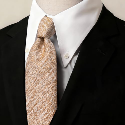 Image of Barry.Wang Skinny Ties for Men Cashmere Wool Blend Necktie with Tie Clip