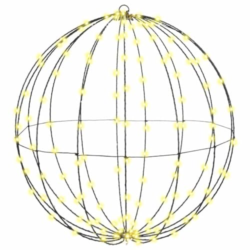 Amorsee wasserdichte Metall Hängelampe Leuchtkugel zum Hängen für Außen 60 cm Garten Dekoleuchte Warmweiß Outdoor Kugelleuchte Weihnachten Advent Deko Kugel Leuchte