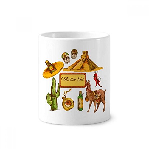 Porte-céramique brosse à dents stable et tasse de bureau 350ml motif cactus