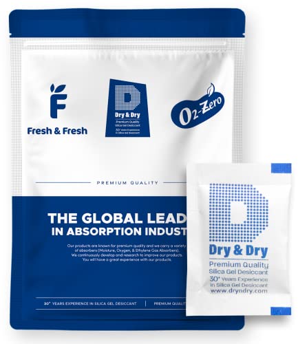 Image of Dry & Dry 2 Gram [500 Packets] Silica Gel Packets Desiccants, Silica Packets - Rechargeable Moisture Absorbers for Food Storage, Electronics, 3D Filament & Safes