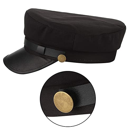 S.charma Chauffeur Hat For Men Women, Classic Vintage Newsboy Cap Costume Hats (Black, Adjustable Fit M(56-58Cm/22-22.8Inch)) #TOP2
