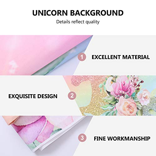 KESYOO 1 PeÃ§a de Pano de Fundo de AniversÃ¡rio de CrianÃ§as de UnicÃ³rnio (210X150cm)