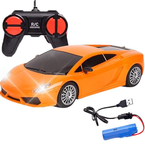 Image of KIDZYMON RC Car High Speed Mini 1:24 Scale USB Rechargeable Remote Control Car for Kids | Racing Car I Orange Colour