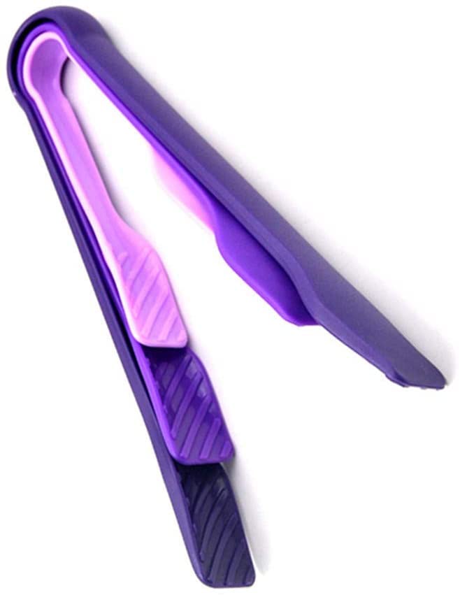 Pince à Nourriture avec poignée pour Buffet, Barbecue, ustensile de Cuisine, ustensile de Service, ustensiles de Cuisine, Outils à Pain, Violet