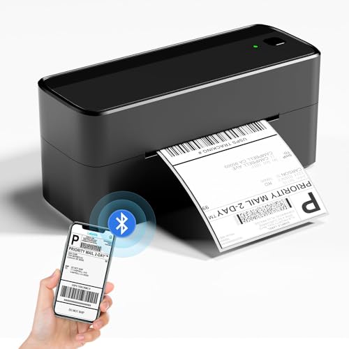 Phomemo DHL Etikettendrucker 4x6, Bluetooth Thermodrucker, Versandetiketten Drucker Label Printer, Kompatibel mit Amazon, Etsy, Shopify, DHL, UPS, FedEx, Royal Mail, USB & Bluetooth Verbindung