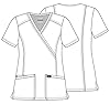 Cherokee Scrubs Top for Women Mock Wrap with 3 Pockets, Soft, 2-Way Stretch & Durable Fabric - WW610, XXS, Grey #5