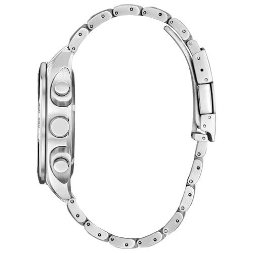 citizen men39s eco-drive sport luxury carson watch stainless-steel bracelet and case chronograph